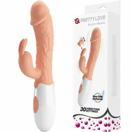 PRETTY LOVE Easter Bunny Dual Motor Flexible Intimate Device, Flesh 21cm