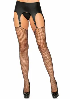 Leg Avenue Brielle Rhinestone Fishnet Stockings Black One Size