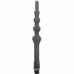 All Black Beaded Silicone Hygiene System 27 cm - Flexible Adapter
