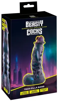 Beasty Cocks Tech-Zilla Bang Metallic Reptile Model 23.5cm Liquid Silicone