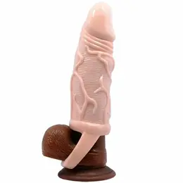 Baile Intimate Extension Sleeve with Support Strap 13.5 cm, TPR, Flesh Tone