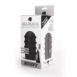 ALL BLACK Bumpy Intimate Stimulation Device 17cm Soft Touch Black