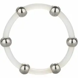 CalExotics Steel Beaded Silicone Performance Ring XL, 5 cm, Black