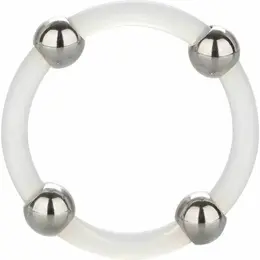 CalExotics Steel Beaded Silicone System Ring L 3.75cm Black