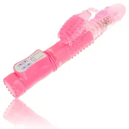 OHMAMA Rotating Rabbit-Style Vibrator Multifunctional 25.5cm Pink