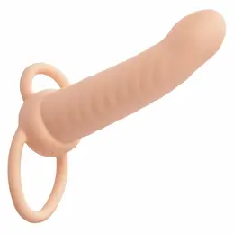 CalExotics Maxx Ribbed Dual Stimulation Device 10 Modes Flesh Silicone