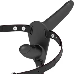 Fetish Submissive Harness Black - Adjustable Dual Attachment System, Silicone
