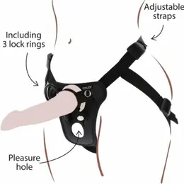 Get Real Pleasure Harness Black - Adjustable Comfort System, 3 Silicone Rings