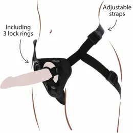 Get Real Adjustable Strap-On Harness Black - Universal Fit, 3 Silicone Rings