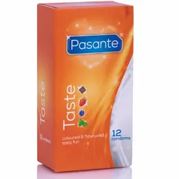 Pasante Flavors 12-Pack Colored Flavored Condoms Assorted 53mm CE