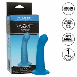 CalExotics Wave Rider Ripple Blue Silicone Plug with Suction Base