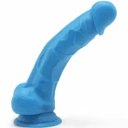 Get Real Happy Dicks 19 cm Blue Anatomical Model with Suction Base