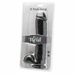 Get Real Model 28 cm with Base, Black - Anatomically Detailed PVC Form