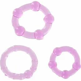 Seven Creations Silicone Comfort Ring Set 3pcs - Lilac, Adjustable Sizes