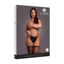 Leg Avenue Plus Size Thigh High Stockings Black with Gold Glitter XL-4XL