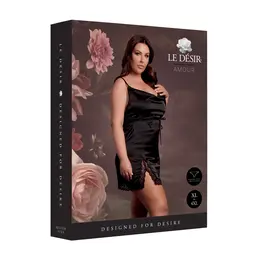 Obsessive Plus Size Silk Dress Black with Criss Cross Back and Slit