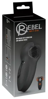 Rebel Man Wand Intimate Stimulator with Vibrating Moving Wings, Black