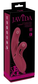 Javida 2 Function Rabbit Vibe Thumpin Silicone Dual Motor Massager Pink