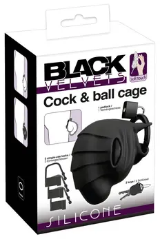 Black Velvets Silicone Intimate Cage Adjustable with Locking System 10cm