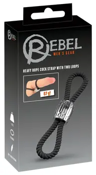 Rebel Heavy Rope Double Silicone Adjustable Strap with Metal Weight Black