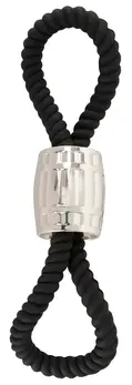 Rebel Heavy Rope Double Silicone Adjustable Strap with Metal Weight Black