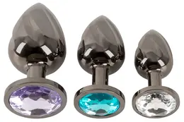 ANOS Metal Plug Set Diamond Trio - Spiral Shape, 3 Sizes, Multicolor Gems