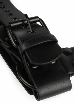 AVANZA VANTAGE 8 Core Body Harness Black PU Leather Adjustable