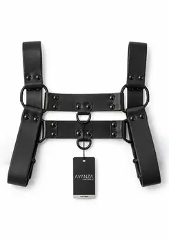 AVANZA VANTAGE 8 Core Body Harness Black PU Leather Adjustable