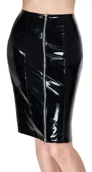 Black Level Vinyl Skirt with 2-Way Front Zip Black M