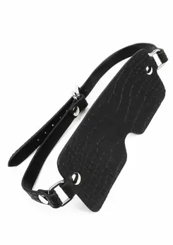 AVANZA FEROS Croc-Embossed PU Leather Blindfold, Adjustable Strap
