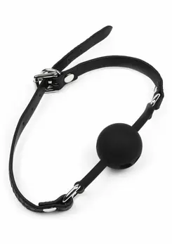 AVANZA FEROS Croc-Embossed Adjustable PU Leather Ball Gag Black