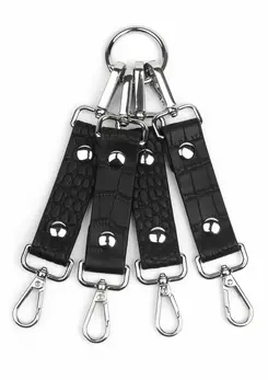 AVANZA FEROS Croc-Embossed PU Leather Hogtie Restraint System Black