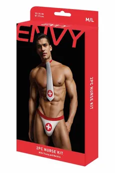 ENVY Nurse Costume Set 2 PCS Red/White M/L - Medical Theme Outfit
