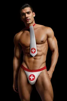 ENVY Nurse Costume Set 2 PCS Red/White M/L - Medical Theme Outfit