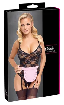 Cottelli Costumes Maid Body S - Lace Bodysuit with Adjustable Straps