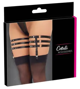 Cottelli Accessories Triple Adjustable Garters with Rhinestone Detail S/M