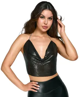 Cottelli Accessories Metal Crop Top Black Adjustable Chains