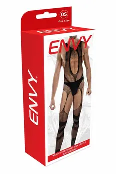 ENVY Web of Lust Fishnet Bodystocking Open Design One Size