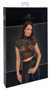 Noir Handmade Libido Floral Lace Crop Top Black L