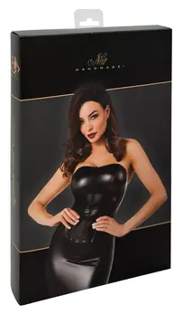 Noir Handmade Orgia Exclusive Power Wetlook Corset Top XL Black
