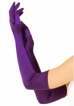 Leg Avenue Extra Long Satin Gloves Black Opera-Length Elegant Style