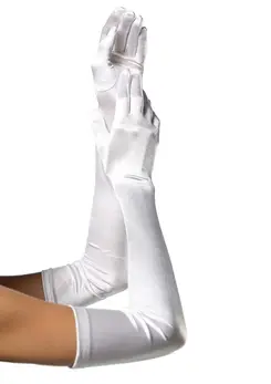 Leg Avenue Extra Long Satin Gloves Black Opera-Length Elegant Fit