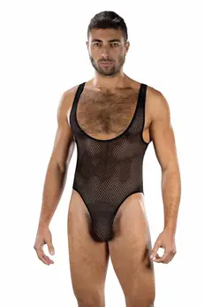 ENVY Fierce Deep V Mesh Bodysuit Black OS - Athletic Diamond Pattern