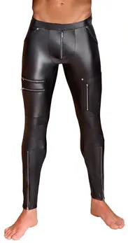 NEK Men's Matte Black Trousers M with Multiple Zips and Pockets