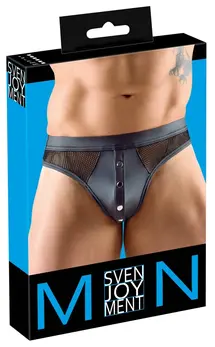 Svenjoyment Men's Thong 3XL Matte & Net Black Comfort Fit