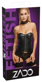 ZADO Lamb Leather Corset M - Strapless Suspender, Adjustable Fit