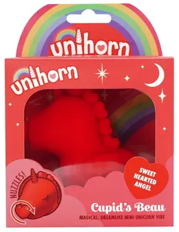 Unihorn Cupids Beau Heart-Tongued Lay-On Vibrator, Pink, 9cm