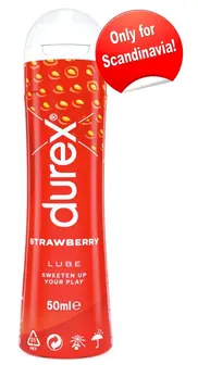 Durex Strawberry Lubricant 50 ml - Gentle Water-Based Formula, Flavoured