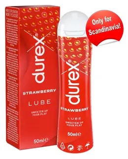 Durex Strawberry Lubricant 50 ml - Gentle Water-Based Formula, Flavoured