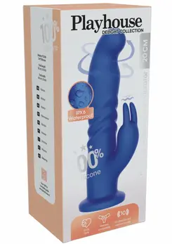 Playhouse Rotating G-Spot Rabbit Vibrator Silicone Rechargeable Pink